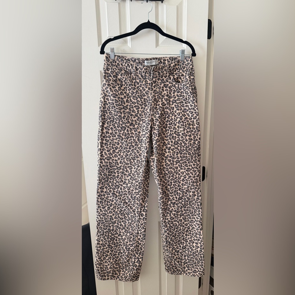 Abercrombie & Fitch Animal Print High Rise Jeans